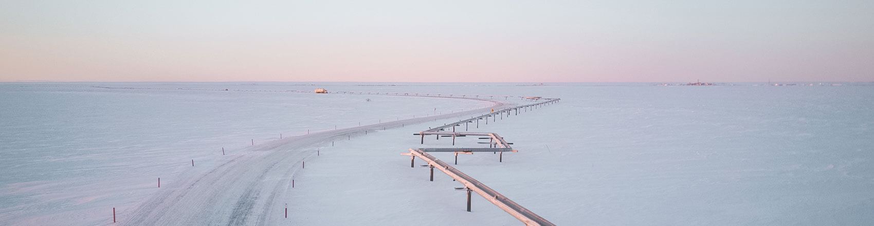 View of pipeline in North Slope Alaska